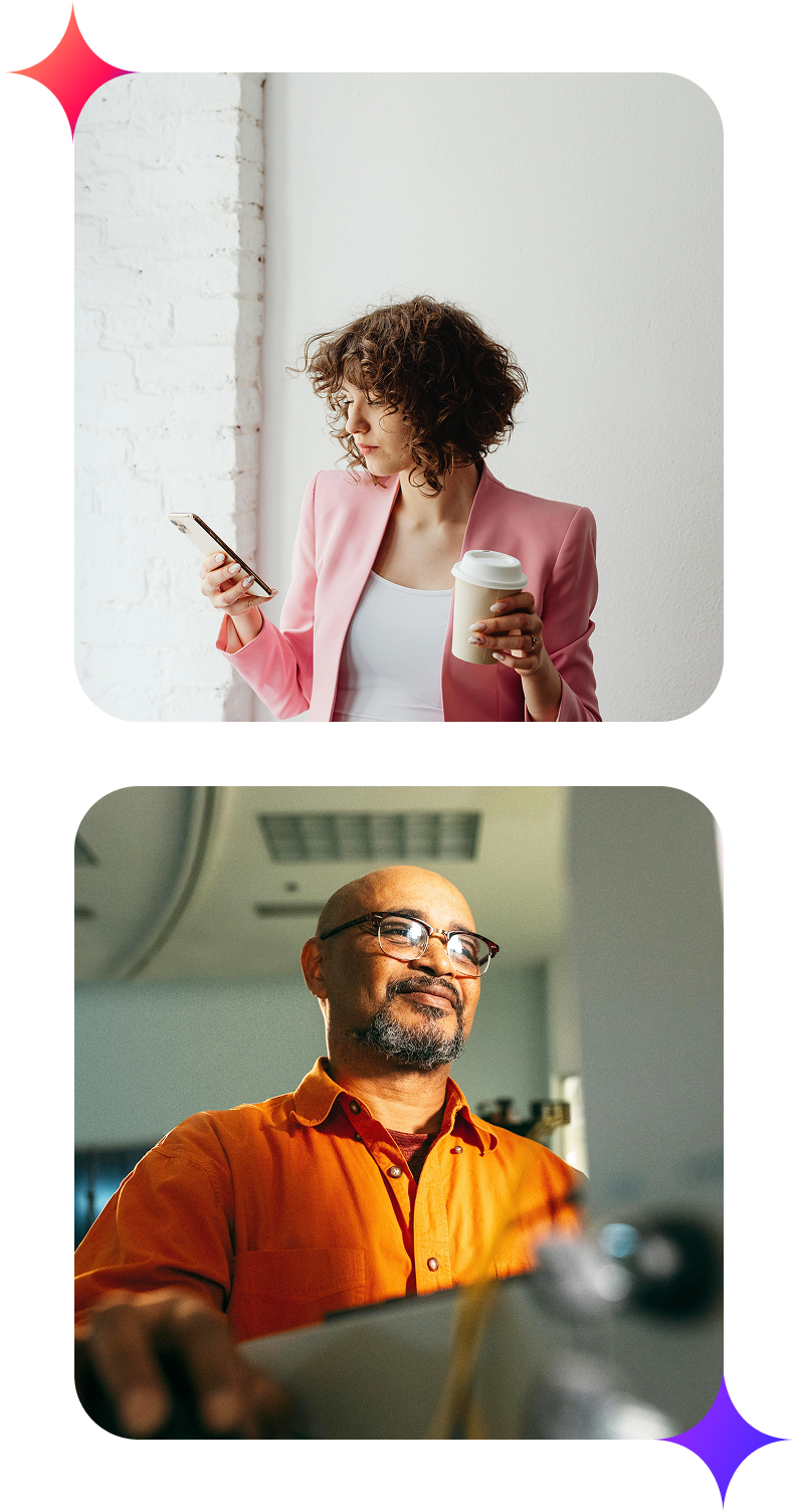 Professionals connecting and collaborating in creative workspaces